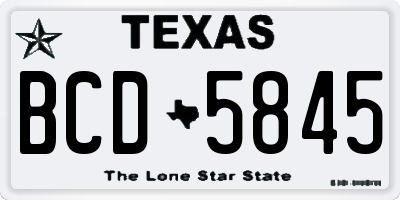 TX license plate BCD5845