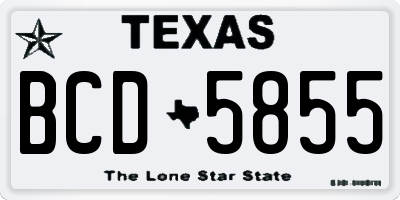 TX license plate BCD5855
