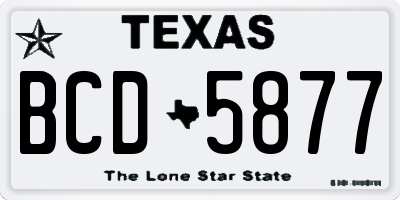 TX license plate BCD5877