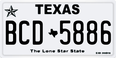 TX license plate BCD5886