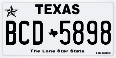 TX license plate BCD5898