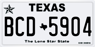 TX license plate BCD5904