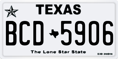 TX license plate BCD5906