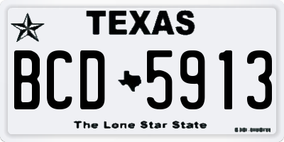TX license plate BCD5913