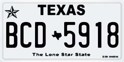 TX license plate BCD5918