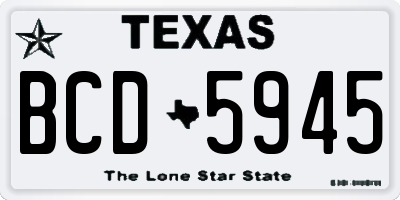 TX license plate BCD5945