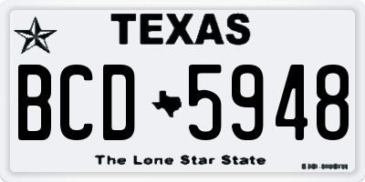 TX license plate BCD5948
