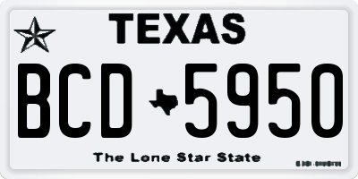 TX license plate BCD5950