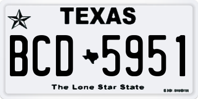 TX license plate BCD5951