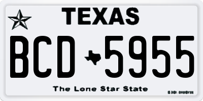 TX license plate BCD5955