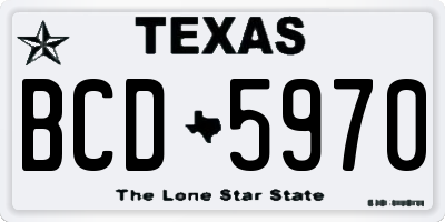 TX license plate BCD5970