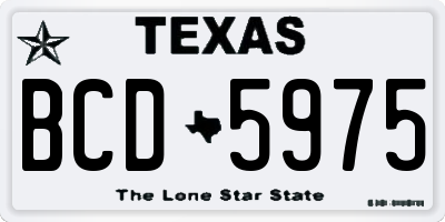 TX license plate BCD5975