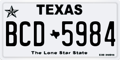 TX license plate BCD5984