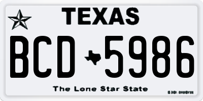 TX license plate BCD5986