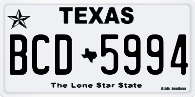 TX license plate BCD5994