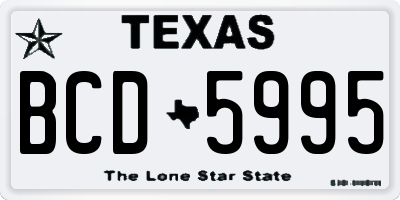 TX license plate BCD5995