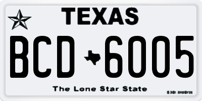 TX license plate BCD6005