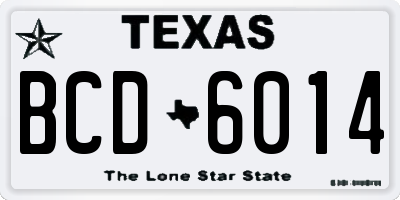 TX license plate BCD6014