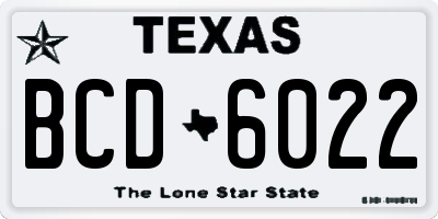 TX license plate BCD6022