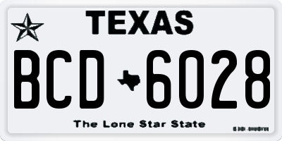TX license plate BCD6028