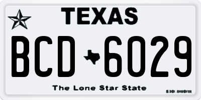 TX license plate BCD6029