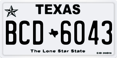 TX license plate BCD6043