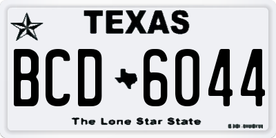 TX license plate BCD6044