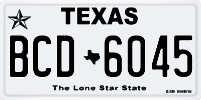 TX license plate BCD6045