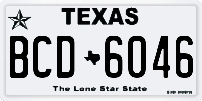 TX license plate BCD6046