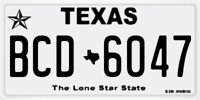 TX license plate BCD6047