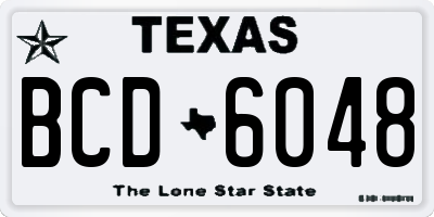 TX license plate BCD6048