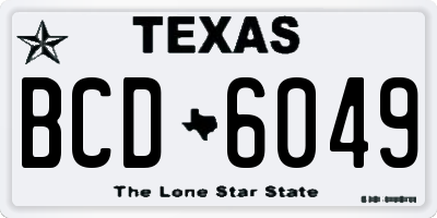 TX license plate BCD6049