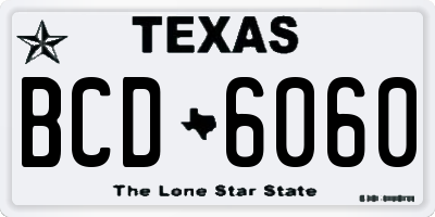 TX license plate BCD6060