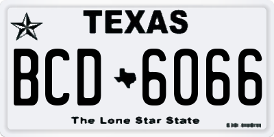 TX license plate BCD6066