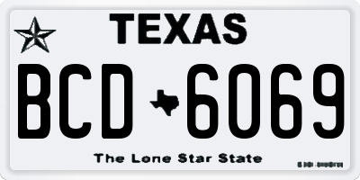 TX license plate BCD6069