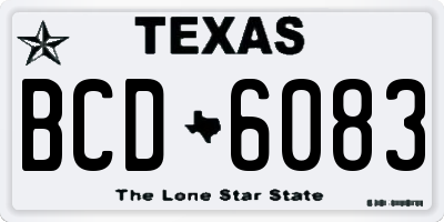 TX license plate BCD6083