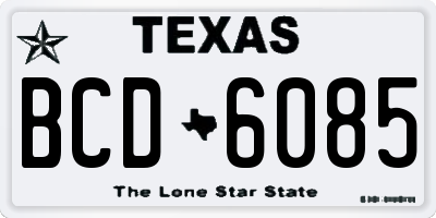 TX license plate BCD6085