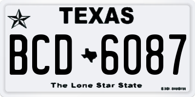 TX license plate BCD6087