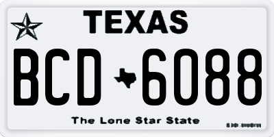 TX license plate BCD6088