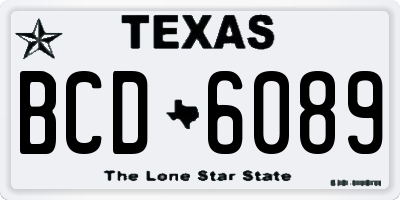 TX license plate BCD6089