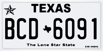 TX license plate BCD6091