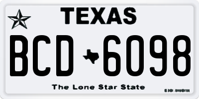 TX license plate BCD6098