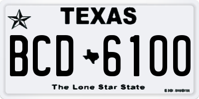 TX license plate BCD6100
