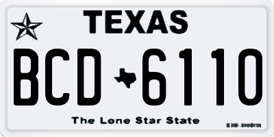 TX license plate BCD6110