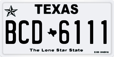 TX license plate BCD6111