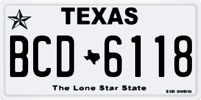 TX license plate BCD6118