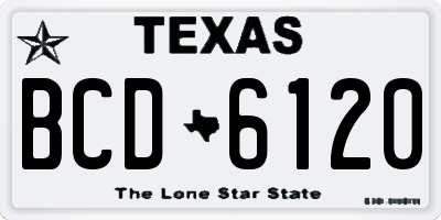 TX license plate BCD6120