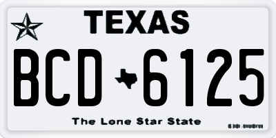 TX license plate BCD6125