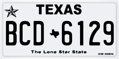 TX license plate BCD6129