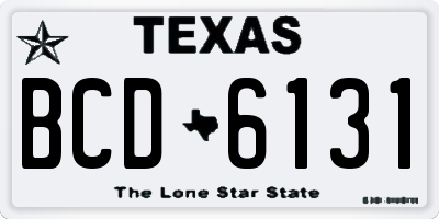 TX license plate BCD6131